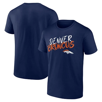 Men's Navy Denver Broncos Hustle T-Shirt