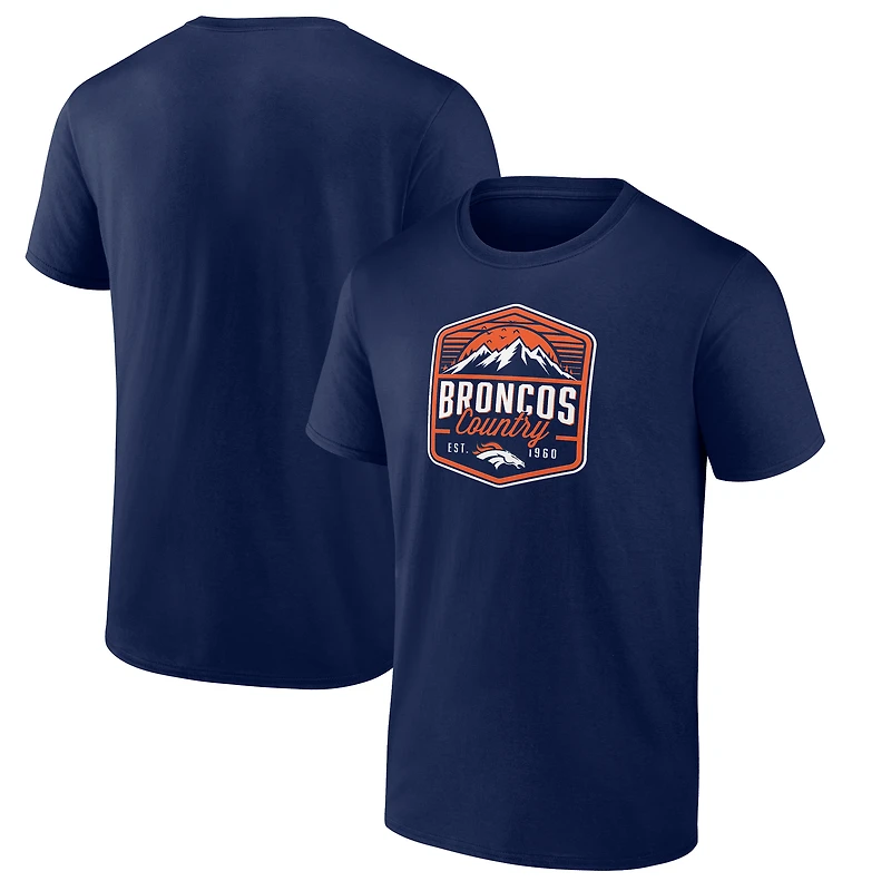 Men's  Navy Denver Broncos Open Receiver T-Shirt