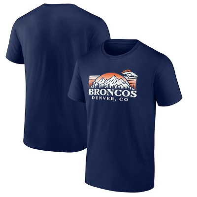 Men's Navy Denver Broncos Route Runner T-Shirt