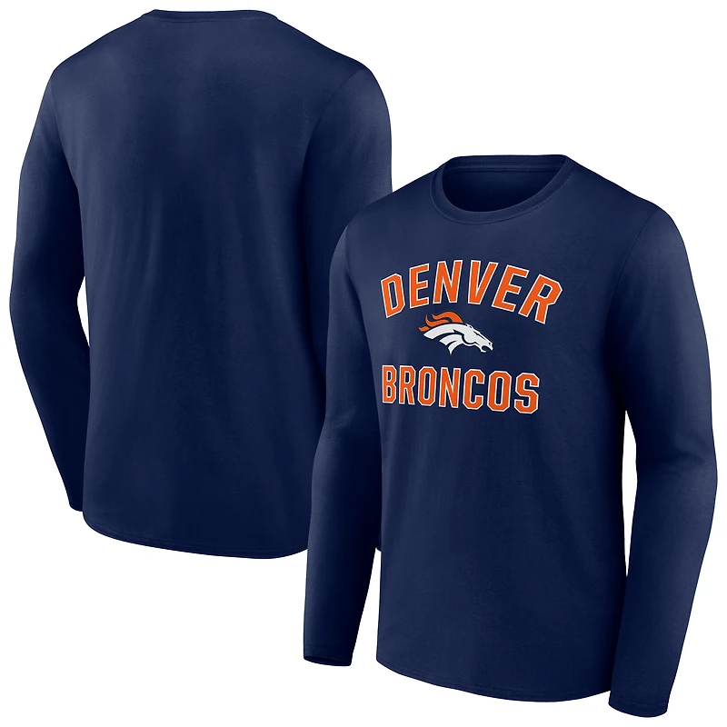Men's  Navy Denver Broncos Victory Arch Long Sleeve T-Shirt