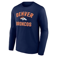 Men's  Navy Denver Broncos Victory Arch Long Sleeve T-Shirt