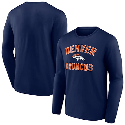Men's  Navy Denver Broncos Victory Arch Long Sleeve T-Shirt