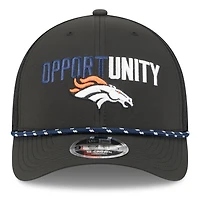 Casquette ajustable New Era noire Denver Broncos 2025 Inspire Change 9FORTY M-Crown pour homme