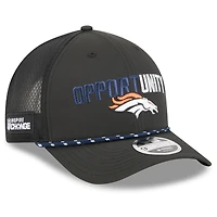 Casquette ajustable New Era noire Denver Broncos 2025 Inspire Change 9FORTY M-Crown pour homme