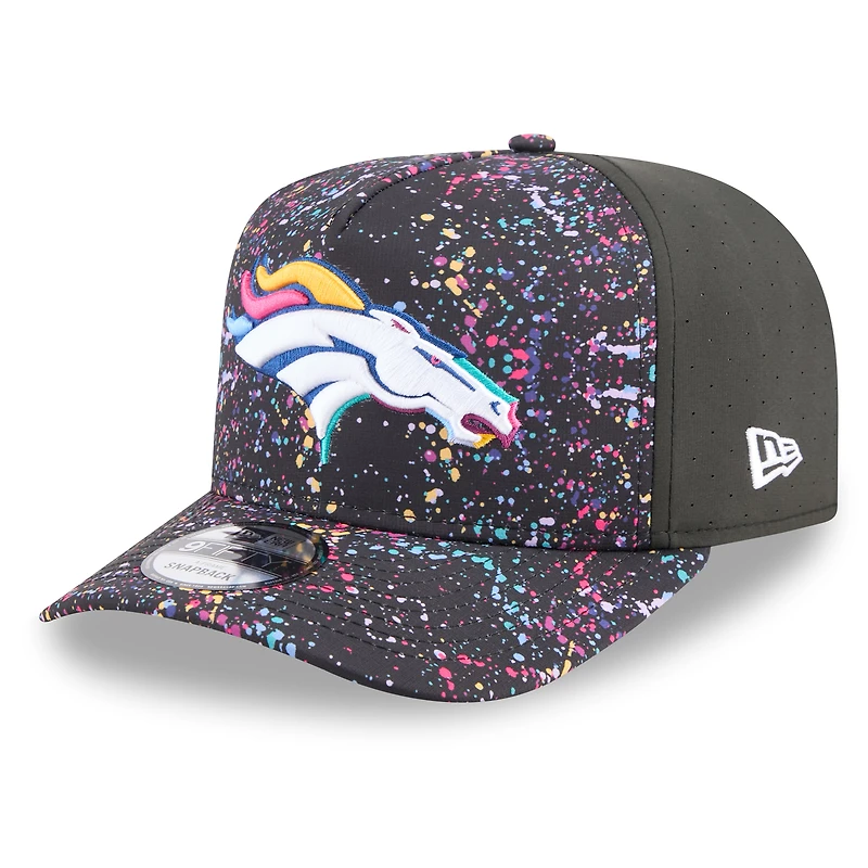 Casquette snapback 9FIFTY noire New Era Denver Broncos 2025 NFL Crucial Catch pour homme