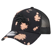 Men's New Era Black Denver Broncos Bleached 9FORTY A-Frame Adjustable Hat