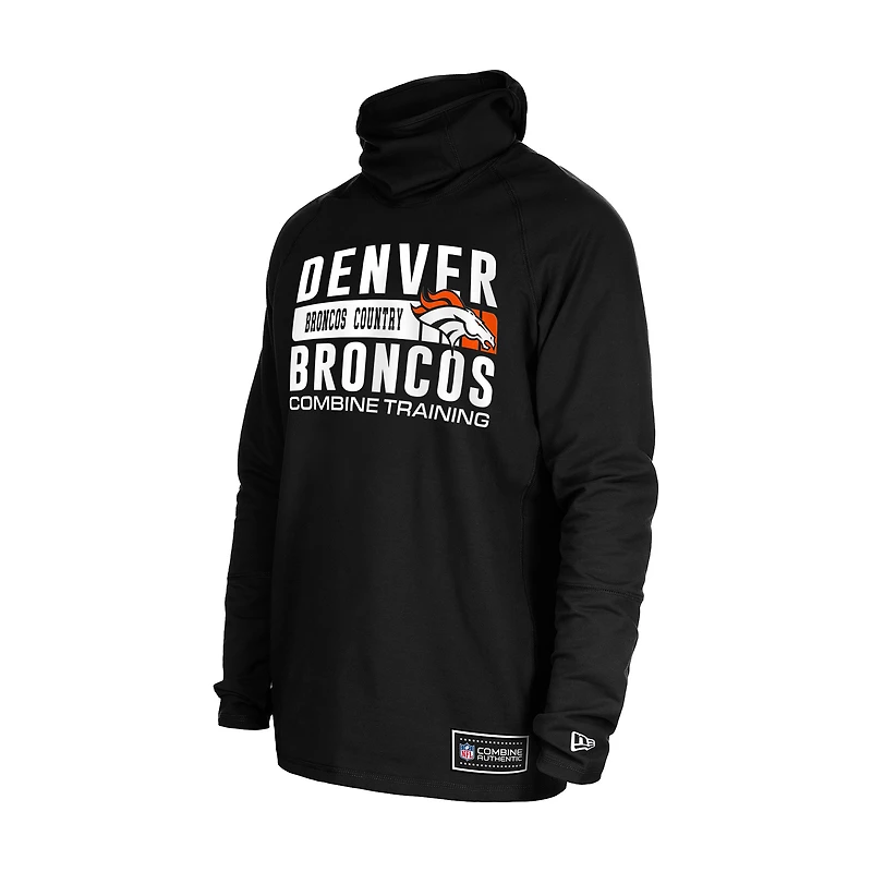 Sweat à capuche fonctionnel noir rayures tri-blend pour homme New Era Denver Broncos Fandom Balaclava Helmet
