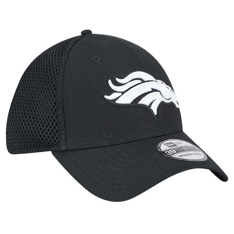 Casquette Main Neo 39THIRTY Flex noire des Denver Broncos de New Era pour homme