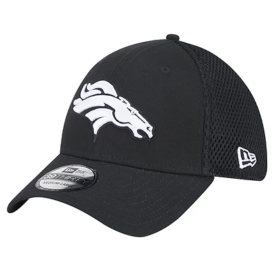 Casquette Main Neo 39THIRTY Flex noire des Denver Broncos de New Era pour homme