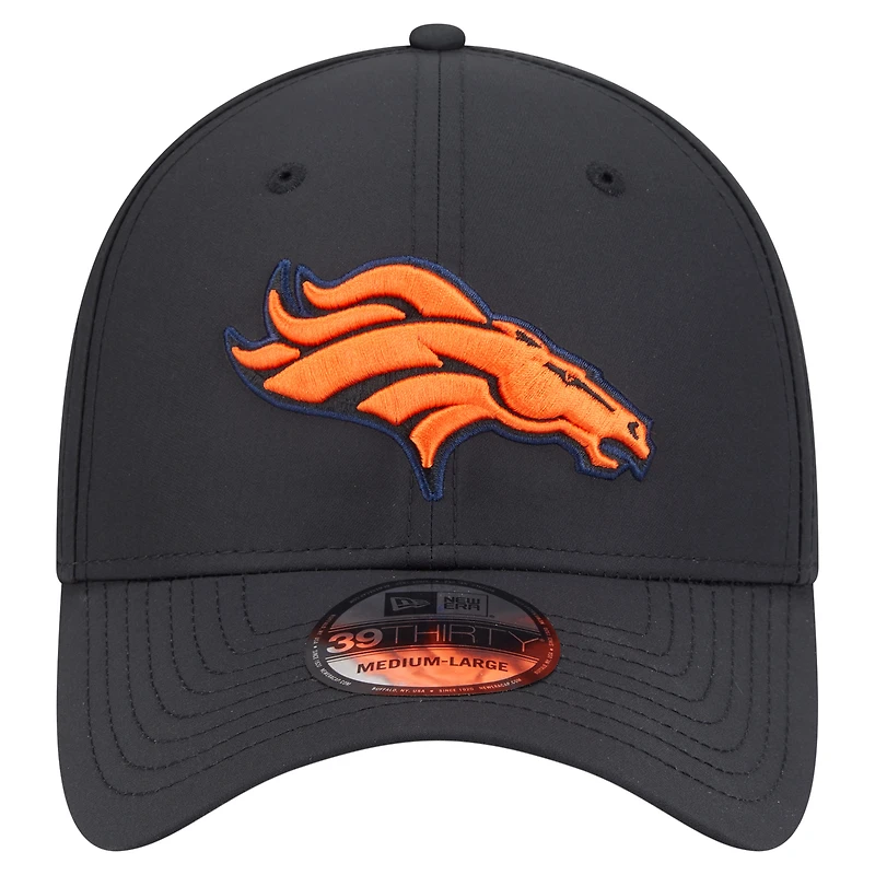 Casquette New Era 39THIRTY Flex noire des Broncos de Denver pour homme