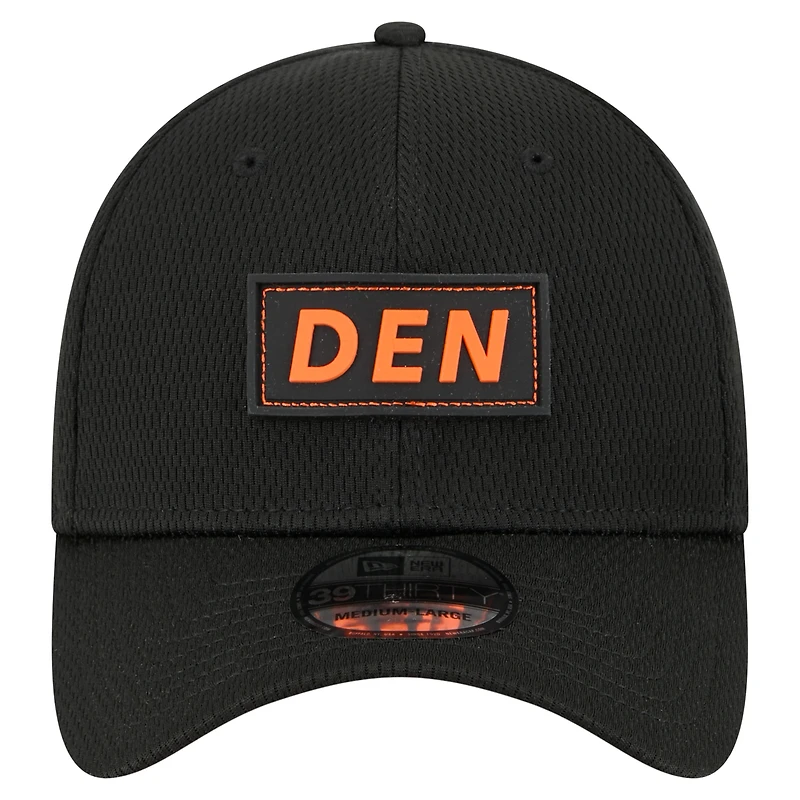 Casquette 39THIRTY Flex noire New Era pour homme avec logo des Broncos de Denver