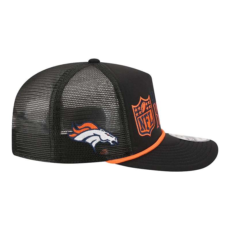 Casquette ajustable New Era noire Denver Broncos Throwback Foam 19TWENTY pour homme