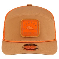Men's New Era  Brown/Orange Denver Broncos Team Patch Split Panel 9SEVENTY Adjustable Trucker Hat