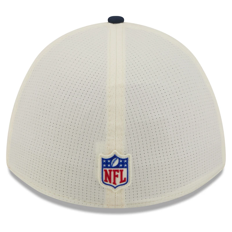 Men's New Era Cream/Navy Denver Broncos 2026 NFL Training Camp 39THIRTY M-Crown Flex Hat