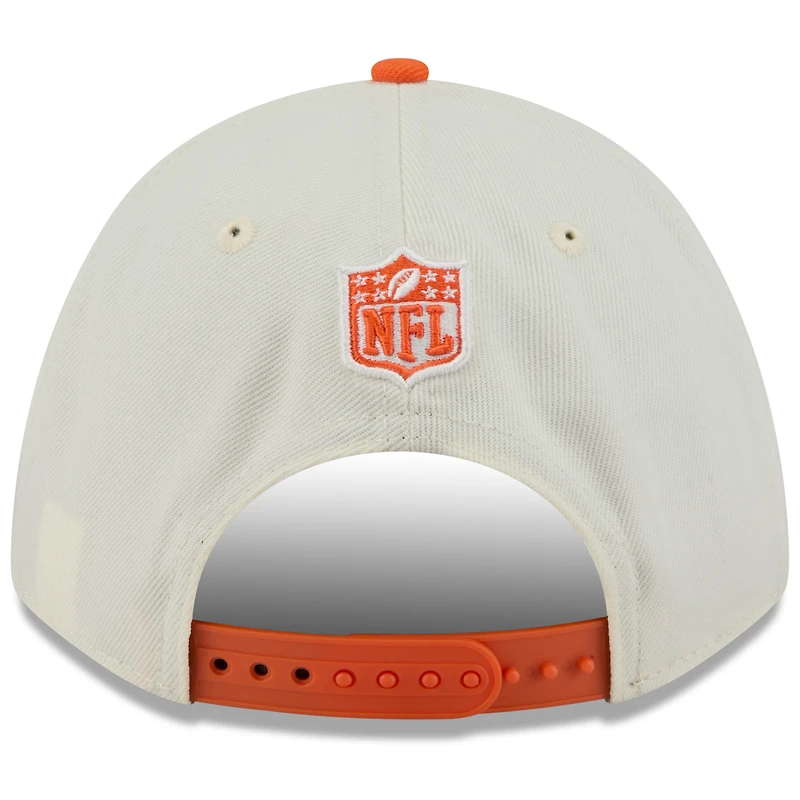 Men's New Era Cream/Orange Denver Broncos 2025 NFL Draft 9FORTY A-Frame M-Crown Adjustable Hat