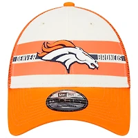 Casquette Snapback 9FORTY Team Stripe Trucker des Broncos de Denver crème/orange New Era pour homme