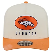 Casquette snapback New Era 9FIFTY pour homme, crème/orange, Denver Broncos, modèle A-Frame délavé