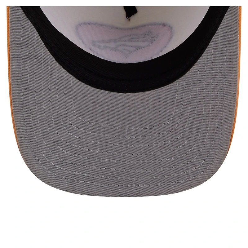Men's New Era  Cream/Orange Denver Broncos Washed A-Frame 9FIFTY Snapback Hat