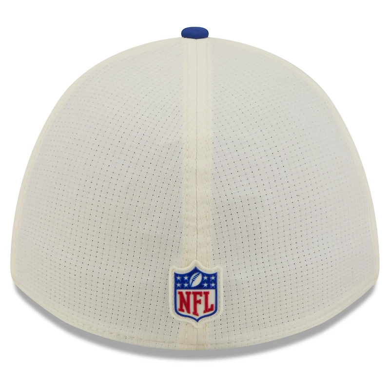 Men's New Era Cream/Royal Denver Broncos 2026 NFL Training Camp 39THIRTY Flex Hat