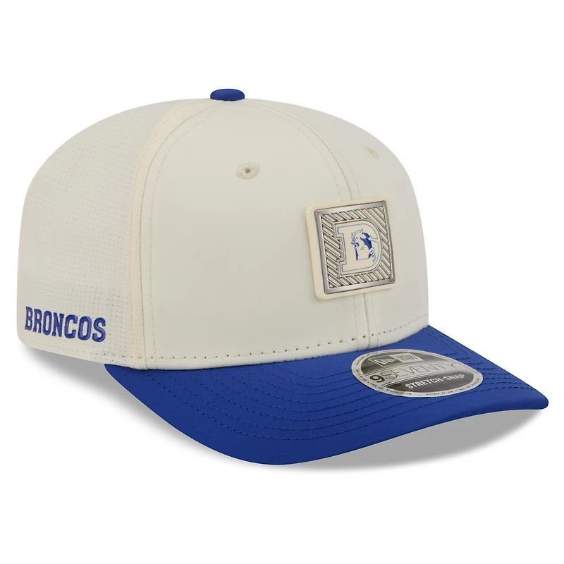 Men's New Era Cream/Royal Denver Broncos 2026 NFL Training Camp 9SEVENTY Adjustable Hat