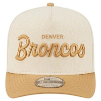 Men's New Era  Cream Denver Broncos Herringbone 9FIFTY A-Frame Snapback Hat