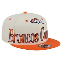 Casquette snapback New Era crème Denver Broncos oversize à slogan 9FIFTY pour homme