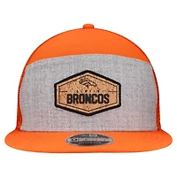 Men's New Era  Gray/Orange Denver Broncos Cork Split Panel 9FIFTY Trucker Snapback Hat