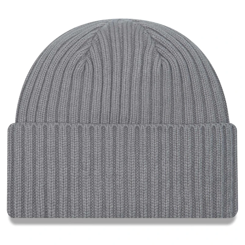 Bonnet en tricot à revers New Era pour hommes, gris chin