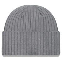 Bonnet en tricot à revers New Era pour hommes, gris chin