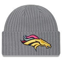 Bonnet en tricot à revers New Era pour hommes, gris chin