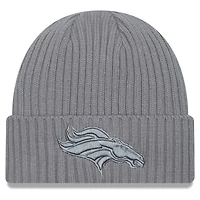 Men's New Era Gray Denver Broncos Color Pack Cuffed Knit Hat