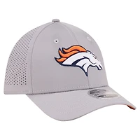Casquette New Era grise Denver Broncos perforée 39THIRTY M-Crown Flex pour homme