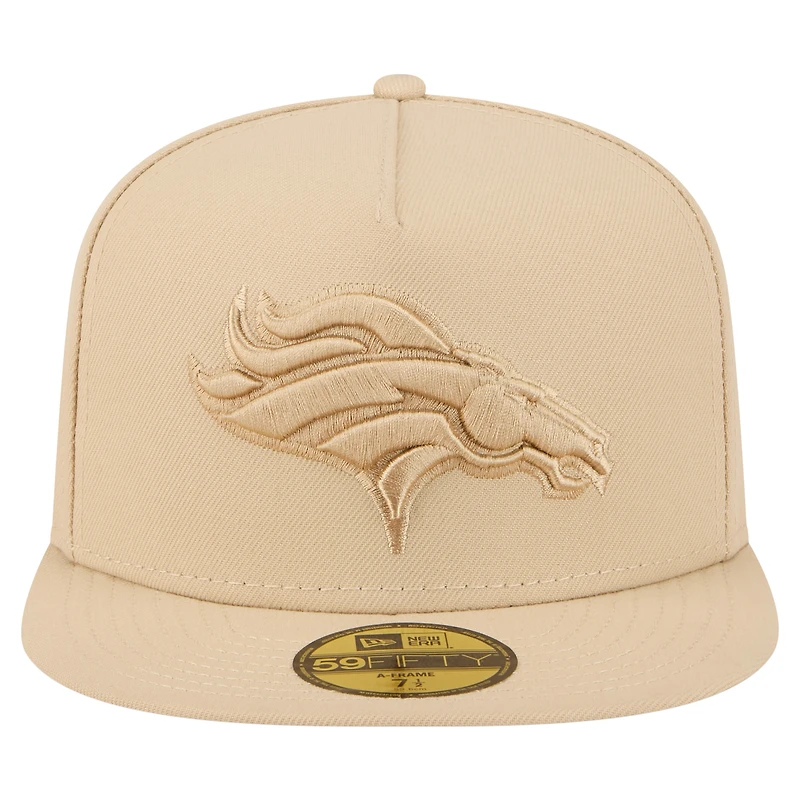 Casquette ajustée A-Frame 59FIFTY beige clair pour homme, coloris Pack, des Broncos de Denver