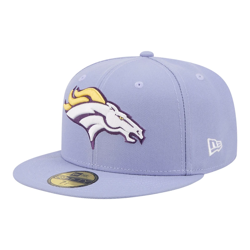 Casquette ajustée New Era 59FIFTY pour homme, coloris violet clair Denver Broncos Lavender Bloom