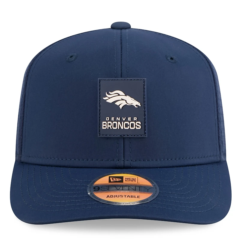 Men's New Era Navy Denver Broncos 2025 Sideline  9SEVENTY Trucker Adjustable Hat