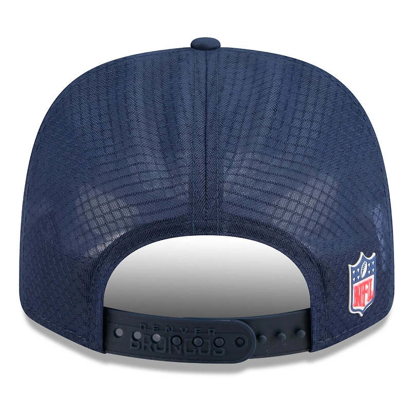 Men's New Era Navy Denver Broncos 2025 Sideline  9SEVENTY Trucker Adjustable Hat
