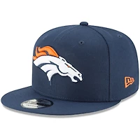 Casquette Snapback réglable 9FIFTY Basic des Denver Broncos New Era pour homme, bleu marine