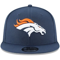 Casquette Snapback réglable 9FIFTY Basic des Denver Broncos New Era pour homme, bleu marine