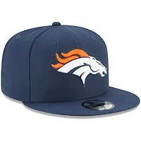 Casquette Snapback réglable 9FIFTY Basic des Denver Broncos New Era pour homme, bleu marine