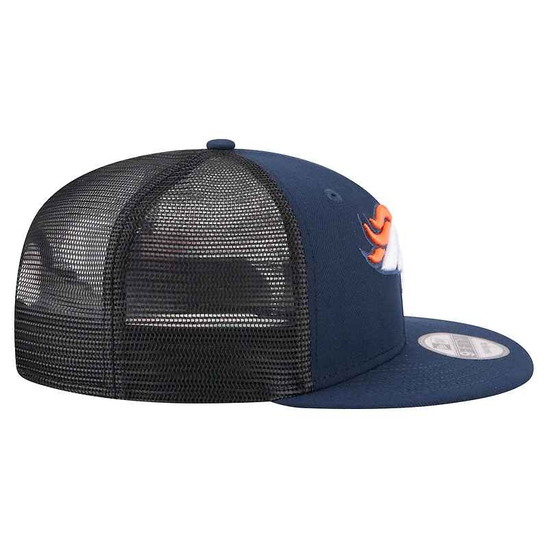 Men's New Era  Navy Denver Broncos Core Team 9FIFTY Trucker Snapback Hat