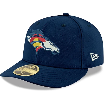 Casquette ajustée 59FIFTY à profil bas des Denver Broncos Omaha pour homme New Era bleu marine