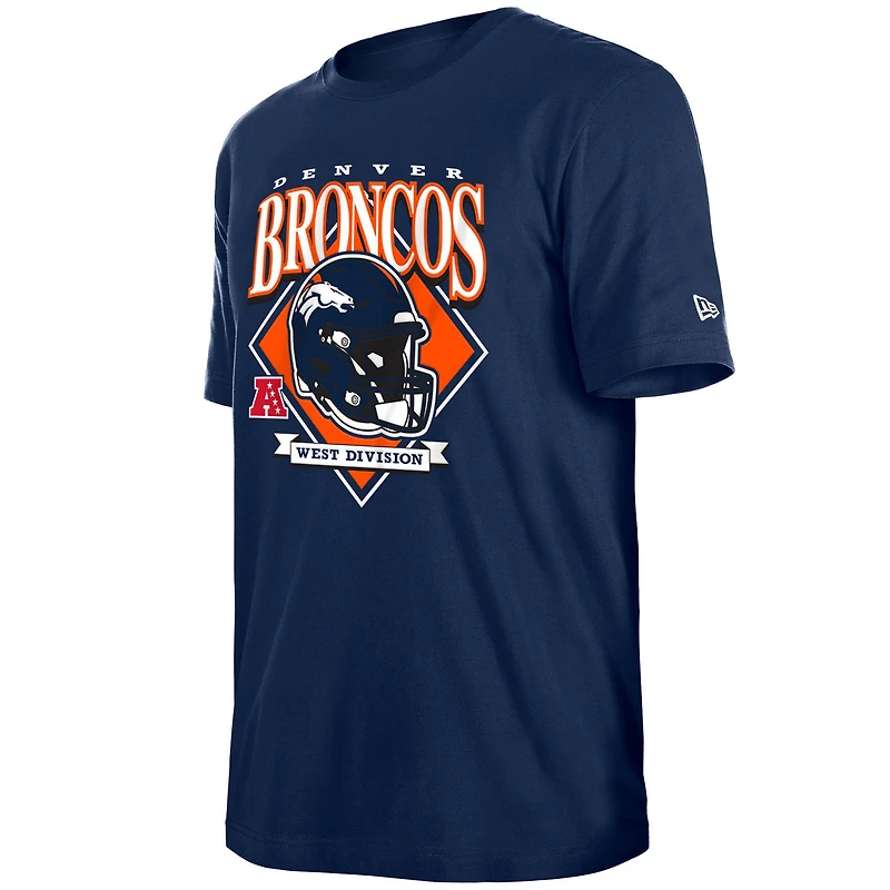 T-shirt à logo de l'équipe Denver Broncos New Era bleu marine pour homme