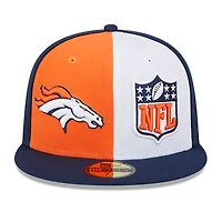 Casquette ajustée 59FIFTY orange/bleu marine Denver Broncos 2023 Sideline pour homme New Era