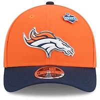 Casquette ajustable New Era orange/marine Denver Broncos 2026 NFL Draft 9FORTY M-Crown pour homme