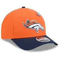 Casquette ajustable New Era orange/marine Denver Broncos 2026 NFL Draft 9FORTY M-Crown pour homme