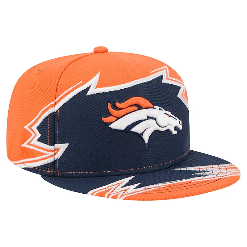 Casquette ajustée New Era Break 59FIFTY orange/bleu marine des Denver Broncos pour homme