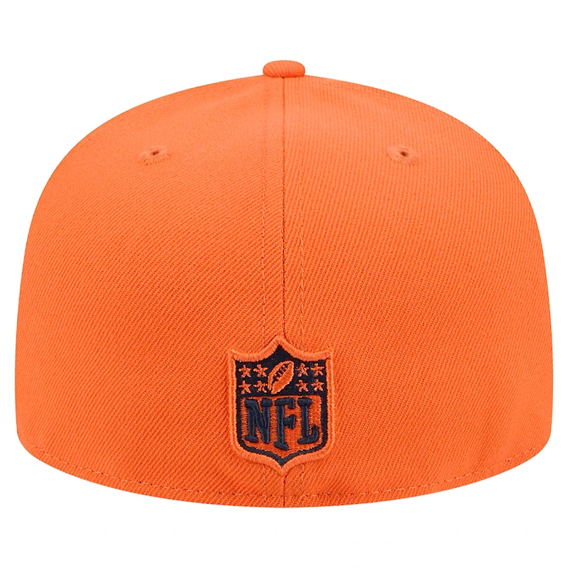 Casquette ajustée New Era Break 59FIFTY orange/bleu marine des Denver Broncos pour homme