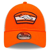 Men's New Era Orange/White Denver Broncos Patch Trucker 9FORTY - Snapback Hat
