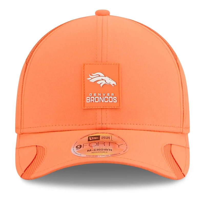 Casquette ajustable M-Crown 9FORTY orange Denver Broncos 2025 pour homme New Era