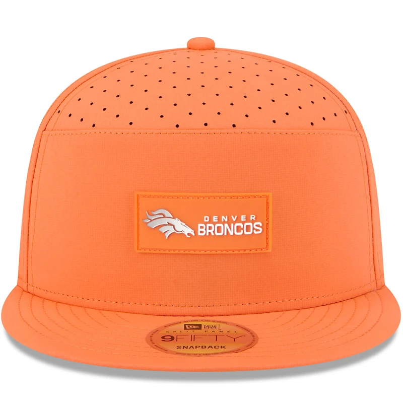 Casquette snapback 9FIFTY orange Denver Broncos 2025 Sideline pour homme New Era